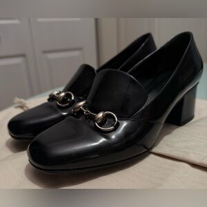 Gucci Princeton Loafer Heels Business Shoes Horsebit Accent Boat Style Classy